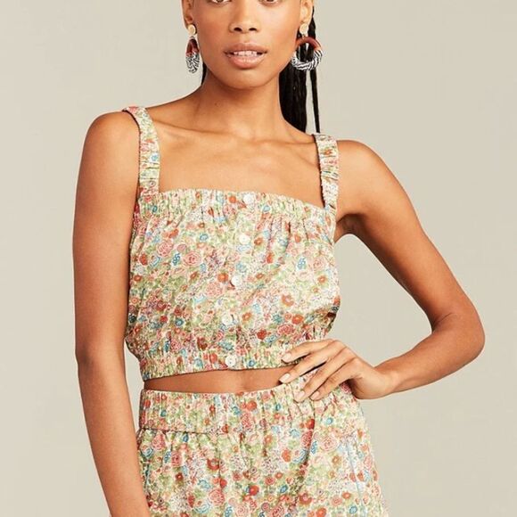 Elysian Day Woven Square Neck Sleeveless Coordinating Miley Top - Picture 1 of 5